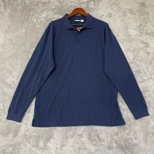 NWT Clique Men's XL Navy Blue Long Sleeve Polo Shirt Cotton Blend